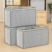 Dademeo Storage Bags for Clothes under Bed,Space Saving Canvas Reusable Storage Containers with Carry Strap for Luggage Pillows Quilt College Dorm Organizer