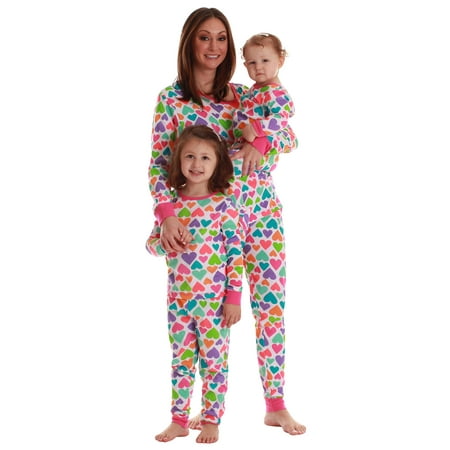 

Just Love Mommy and Me Pajamas Set (Bright Hearts Womens Small)