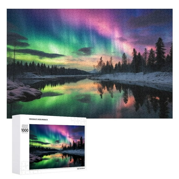 1000-Piece Aurora Borealis Puzzle – Ideal for Game Nights & Home Décor, Fun for All Ages