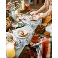 thumbnail image 3 of Blue Christmas Placemats Set of 2 Flower Poinsettia Robins Eucalyptus Wood Grain Heat Insulation Washable Place Mats, Rustic Non-Slip Table Mats for Dining Table Party Kitchen Decor,13x19 Inch, 3 of 4