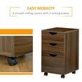thumbnail image 4 of HOMCOM 3 Drawer Mobile File Cabinet with Wheels, Wood Filing Cabinet for Home Office, Rolling Under Desk Cabinet, Brown Wood Grain, 4 of 9