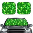 thumbnail image 2 of Haiem St Patrick'S Day2 Windshield Sun Shade: Universal Foldable 2-Piece Car Front Window Sunshade - Blocks Uv Rays, And Reduces Heat,Essential Car Accessory Medium, 2 of 7