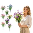 thumbnail image 4 of Artificial Flowers for Outdoor Use 7 Stems 35 Buds UV Resistant Faux Plastic Greenery Plants Realistic Fake Floral Arrangements for Garden Patio Porch Window Box Home Decor, 4 of 8