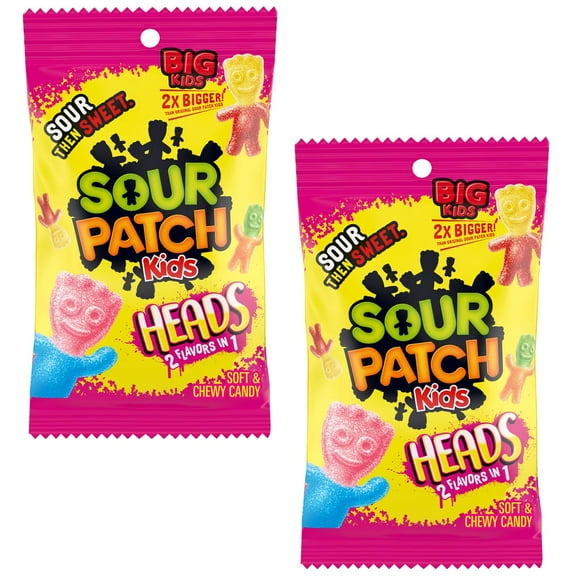 Sour Patch Kids Heads, 8 Ounce Bags (Pack of 2)