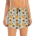 thumbnail image 4 of Lsque Fall Thanksgiving Day Printed Women's Running Shorts with Liner Pockets,Elastic Quick Dry Workout Athletic Gym Yoga Shorts,Womens High Waist Shorts-Small, 4 of 9