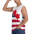 thumbnail image 3 of Fotbe USA Canada Flag Men's Camiseta sin Mangas Estampada para Hombres, Playera Casual para Gimnasio, Entrenamiento, Playa-Medium, 3 of 7