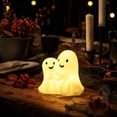 thumbnail image 4 of Halloween Night Light, Mini Glowing Ghost Decoration, Funny Whimsical Holiday Ornament, Cute Resin Tabletop Decor for Nightstands, Bookshelves, Mantels and Desks, Halloween Home Decor Gift, 4 of 8