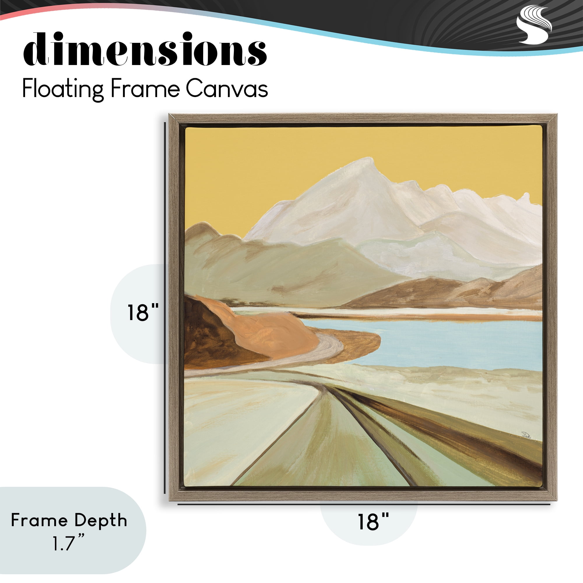 Stupell Industries Retorno Mountain Sunrise Brown Framed Floater Canvas Wall Art, design by Patricia Pinto