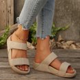 thumbnail image 2 of DAFEI Women's Thick Soled Flat Single Strap Slip Sandals with Cut Out Design Casual Open Back Sandals, 2 of 8