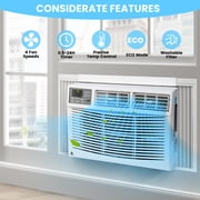 10000 BTU Window Air Conditioner, Cools up to 450 Sq. Ft Window AC Units with Wi-Fi Enabled and Remote Control, Ultra Quiet, Energy Efficient Indoor Window AC with Reusable Filter for Bedroom