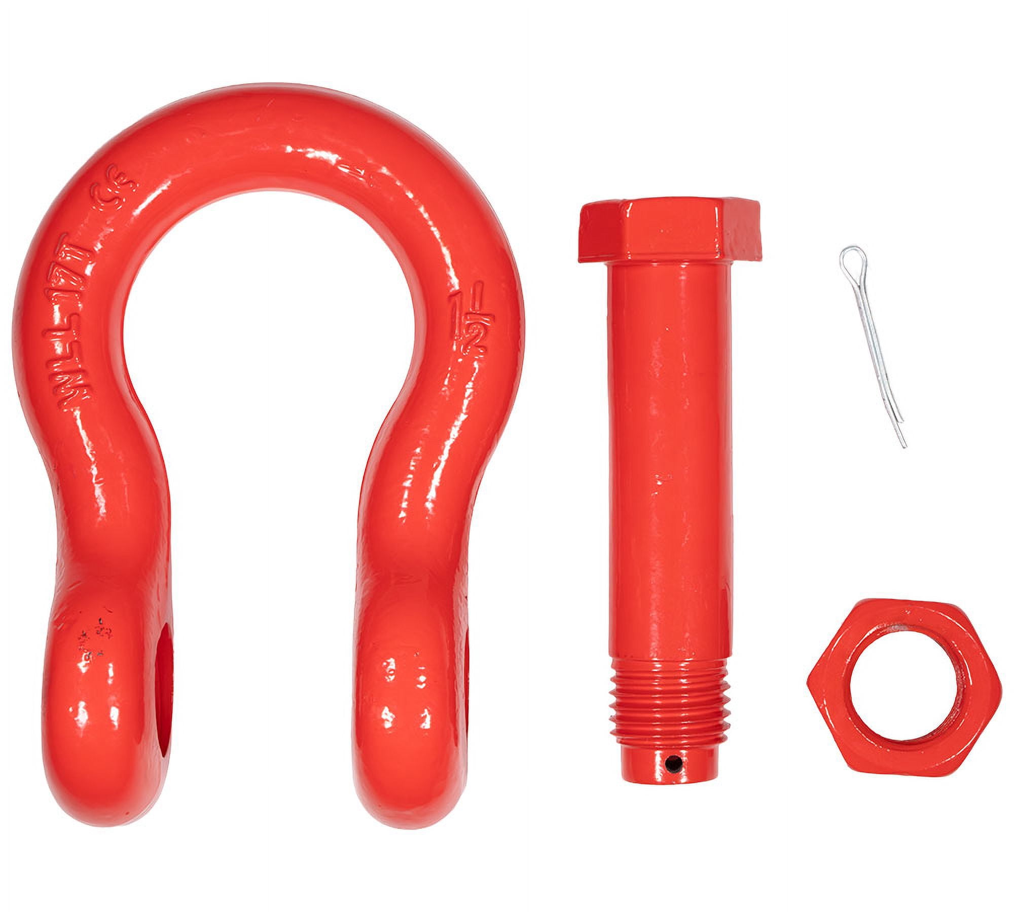 1-1/2" Anchor Shackle Forged Carbon Steel w/ Safety Screw Pin Load Limit 34,000 lbs, Double Rust Protection Heavy Duty D Ring Bolt Type Shackle for Towing, Rigging & Vehicle Recovery