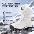 thumbnail image 4 of Stepedia Women's Waterproof Winter Snow Boots Warm Faux Fur Lined Mid-Calf Booties for Women, White, 4 of 10