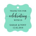 thumbnail image 1 of Darling Souvenir Fancy Frame Custom Paper Tags Thank You For Celebrating With Us Wedding Favor Gift Hang Tags-Mint Green-50 Tags, 1 of 1