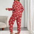 thumbnail image 6 of REORIAFEE Women's Sleepwear Sets Christmas 2 Piece Plus Size Pajama Long Sleeve Top and Jogger Snowflake Soft Loungewear Red XL-5XL, 6 of 6