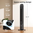 thumbnail image 7 of 42 Inches Bladeless Tower Fan with Remote for Bedroom,90°Oscillation Standing Floor Fans that Blow Cold Air with 9H Timer & Child Lock,Ultra Quiet Small Cooling Fans for Office - Black, 7 of 7