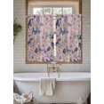 thumbnail image 4 of Pink Flowers Living Room Curtains 2 Panel, Spring Floral Purple Butterflies Farmhouse Cafe Window Treatment, Farmhouse Bedroom Bathroom Kitchen Curtains Drapes 104"x54", 4 of 6