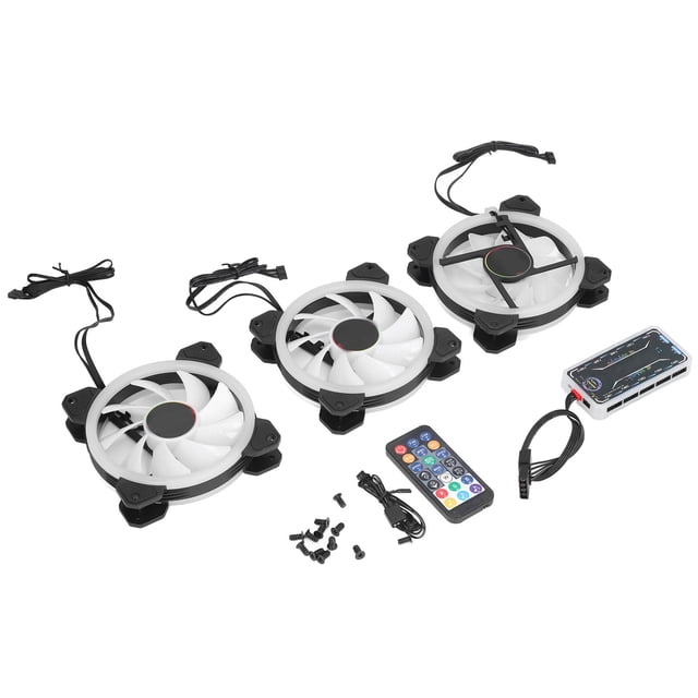 120mm RGB Fan, 120mm Diameter 3 Pieces Super Quiet Anti Vibration Design PC Case Fans Hydraulic Bearing For Chassis