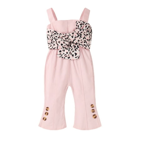 

Qiylii Baby Girls Romper Leopard Printed Pattern Sleeveless One-piece Bodysuit