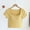 Yellow, variant on ZZwxWA 2025 Women's Short Sleeve Square Neck Crop Top Summer Cropped Tees Solid Color Lightweight Blouse