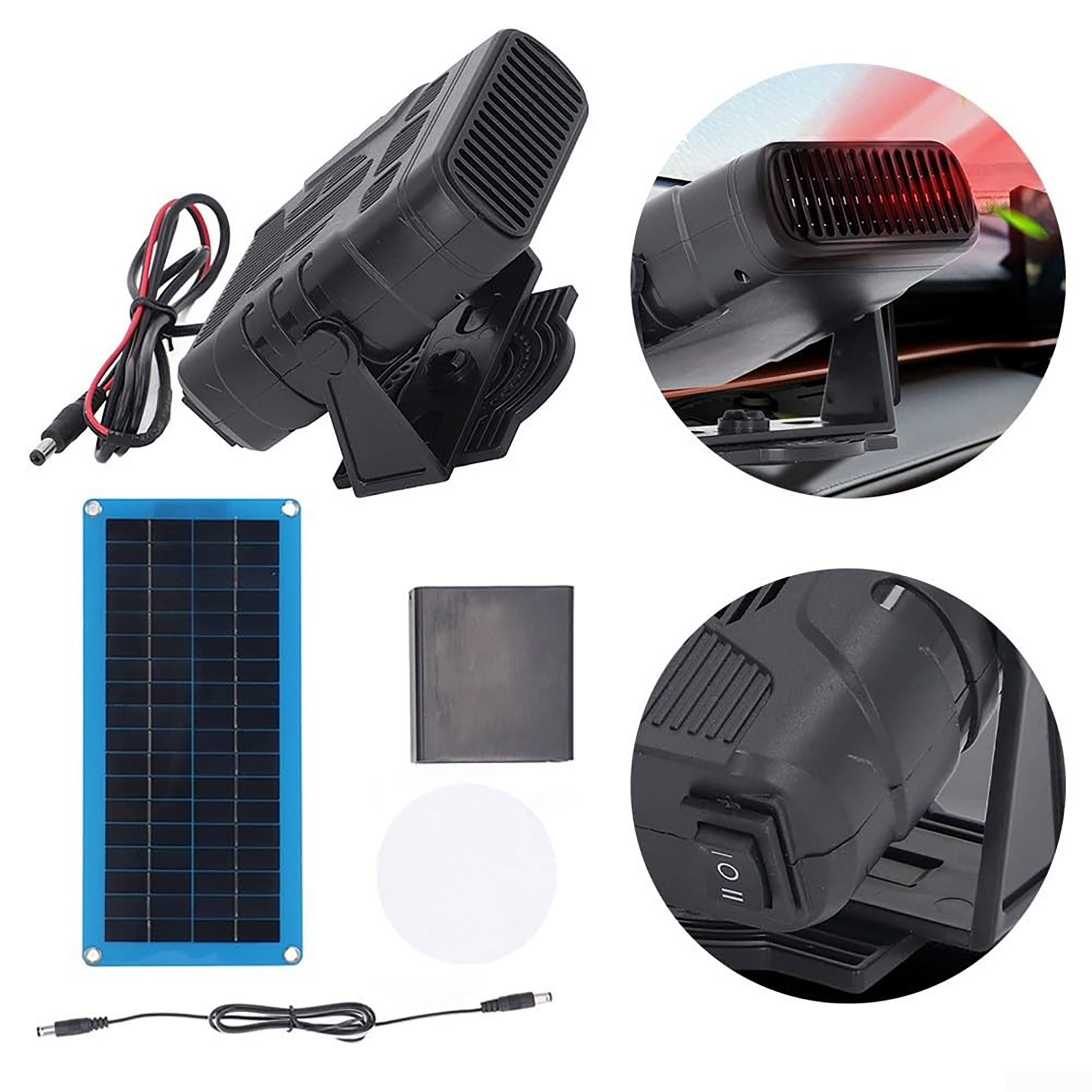 Single Chicken Coop Heaters, Solar Panel Heater with Battery Compartment For Drying Heating , Pet House and Camping Warm Wind Gearï¼30Wï¼