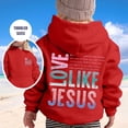 thumbnail image 2 of JAJAHO Boys Girls Hoodies Jesus Letter Printed Kids Long Sleeve Hooded Sweatshirts Loose Fit Pullover Tops 2-13Y, 2 of 4