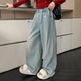 thumbnail image 2 of Girl Clothes Size 10-12 Jeans 8T 9T Girls Outfits Size 14-16 Teens Clothes Girls Jeans Elastic Waist Wide Leg Pants Kids Jeans 4-14 Years, 2 of 9