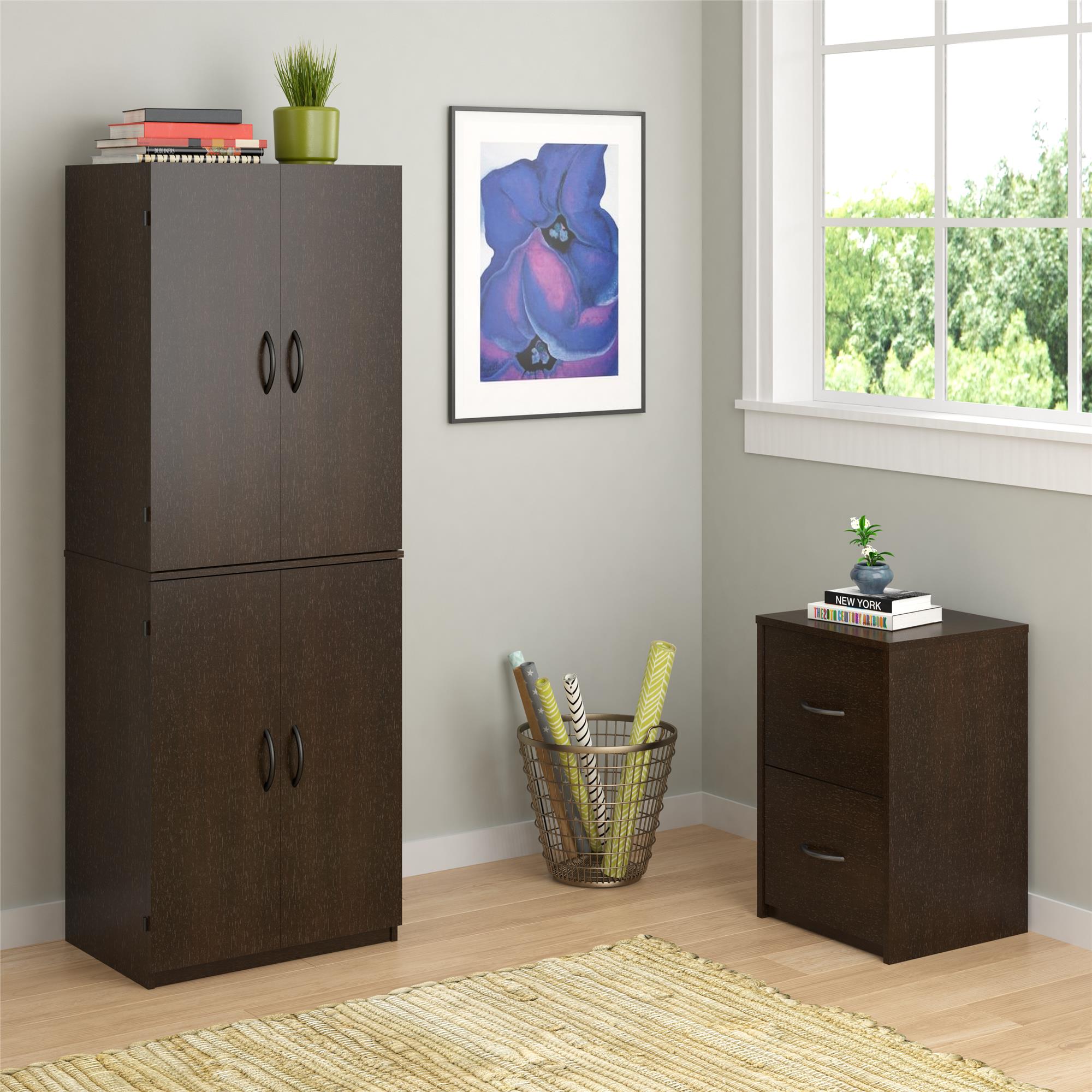 Mainstays 4-Door 5' Storage Cabinet, Dark Chocolate - image 4 of 9