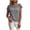 Dark Gray, variant on Solid Double Ruffle Off Shoulder Top, Women's Flutter Straight Hem Woven Blouse