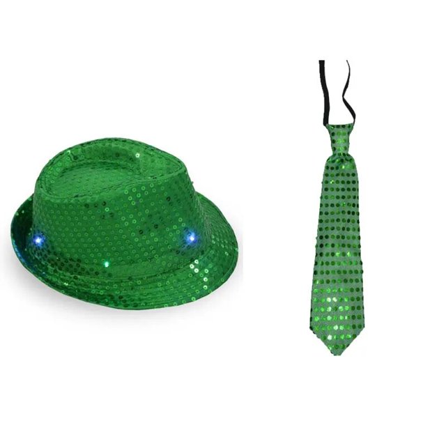 Sombrero Fedora de Jazz con lentejuelas y luz LED para niños y adultos, gorro de neón intermitente, regalo de fiesta, disfraz, cumpleaños, boda, Halloween y Navidad