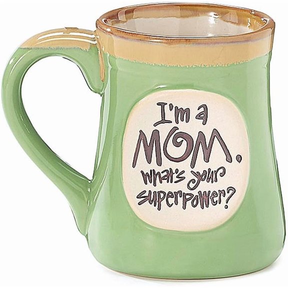 1 X I'm a Mom Superpower Lime Green 18 Oz Mug
