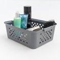 thumbnail image 6 of IRIS Medium Plastic Storage Basket for Organizing, Gray, 6 of 10