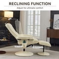 thumbnail image 3 of Leather Massage Reclining Chair with Ottoman Set, 360° Swivel Design and Seat Heating for Home or Office Comfort, 3 of 9