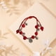 thumbnail image 4 of Pulseras para mujer, regalos para mujer, pulsera de campanas de cuerda roja doble tejida a mano con tarjeta Fus de estilo chino, pulsera de regalo., 4 of 4