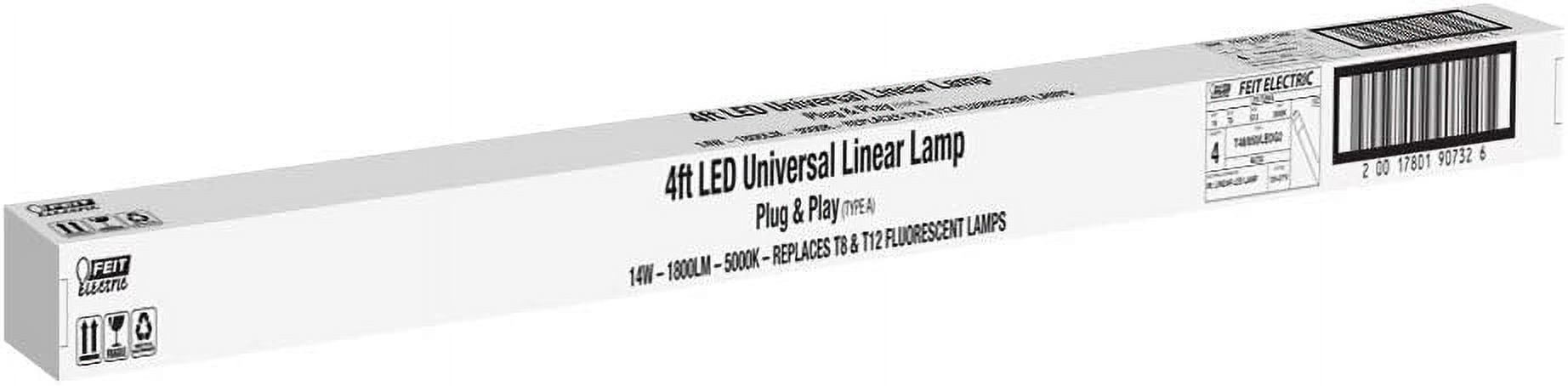 Feit Electric LED Shop Light - 4 Ft, 3000K, 1800 Lm, Energy Efficient, White Fixture