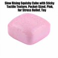 thumbnail image 3 of Slow Rising Squishy Cube with Sticky Tactile Texture, Pocket-Sized, Pink, for Relaxation, Toy, 3 of 3