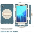 thumbnail image 5 of Samsung Galaxy Tab A7 Lite 8.7 inch Case 2021 SM-T220/T225/T227 for Kids with Carrying Shoulder Strap Hand Strap, Dteck Heavy Rugged Shockproof Impact Resistant Cover with Rotating Stand, Deep Blue, 5 of 10