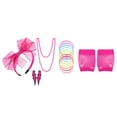 thumbnail image 2 of Moyic 1 Juego de disfraces con guantes de rejilla, suministros para fiestas de los años 80, accesorios de Cosplay, trajes de mujer para discotecas, Kits de decoración para fiestas Rosa roja Moyic HA060873-01, 2 of 6