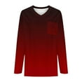 thumbnail image 5 of Scyoekwg Plus Size Tunic Tops for Women V Neck Tunic Shirts Long Sleeve Loose Lightweight Dressy Casual Blouse Gradient Color Tops for Women Trendy Blouses (Red,XL), 5 of 5