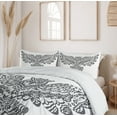 thumbnail image 6 of Ambesonne Owl Print Duvet Cover Sets, Monochrome Open Wings, 2-Queen, Dimgray and White, 6 of 7