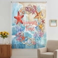 thumbnail image 2 of Summer Nautical Sheer Curtains 72 Inches Long, Ocean Beach Waves Marine Starfish Coral Shell Light Filering Curtains, Breathable Simi Curtain Privacy Drapes for Living Room Bedroom Window Treatment, 2 of 7