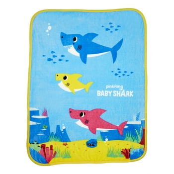 Baby Shark Kids Silky Soft Plush Throw Blanket, 40 x 50, Blue, Nickelodeon