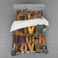 thumbnail image 2 of Ambesonne Live Laugh Love Bedding Set 3 Pcs, Values Words, Twin XL, Multicolor, 2 of 3