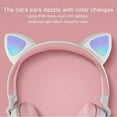 thumbnail image 4 of Cat Ear Head With Bluetooth 5.0 Headphones Glow Folding Card Music Headphones Super Long Battery Life nicomimi, 4 of 6