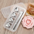 thumbnail image 3 of Stainless Steel Ice Cubes, Reusable Chilling Whiskey Stones Rocks with Tongs and Freezer Storage Tray for Whiskey Vodka Wine, Heart 4 pack, 3 of 6