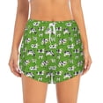 thumbnail image 2 of Picia Cows With Calfs Green Pattern Women's 2 in 1 Athletic Running Shorts High Waisted Workout Casual Gym Sweat Shorts with Comfy Liner Zipper Pockets-Small, 2 of 9