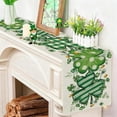 thumbnail image 4 of EGNMCR St Patricks Day Decorations, St. Patrick's Day Table Flag Green Clovers Patterns Heat Insulating And Prevention Of Pollution Linen Tablecloth Home Decoration Polyester tables runner, 4 of 6