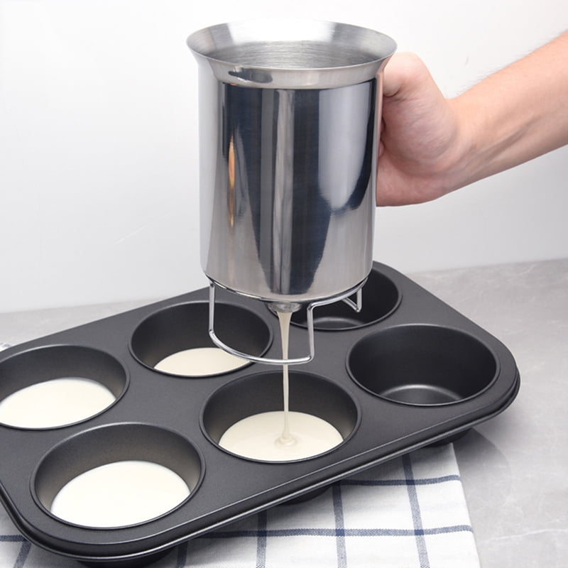 Stainless Steel Cupcake Waffle Batter Dispenser Funnel Pancake Maker Helper Tool 