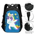 thumbnail image 3 of Honeii Cool Unicorn Star Golden for Travel Laptop Backpack, Business Laptops Backpack with USB Charging Port, College High School Computer Bag for Men Women, 3 of 7