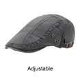 thumbnail image 2 of Byfri Men's Cotton Flat Cap Grey Adjustable Newsboy Hat Breathable Beret-Style for Golf Driving Travel, 2 of 7