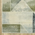thumbnail image 4 of 5' X 7' Blue Green Grey Gold And Ivory Geometric Power Loom Stain Resistant Area Rug, 4 of 10